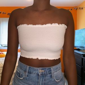 white crop top